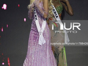 Miss Denmark Victoria Kjaer Theilvig participates in the 73rd Miss Universe Pageant Competition show at Mexico City Arena in Mexico City, Me...