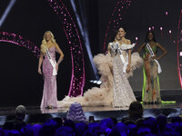 (L-R) Miss Denmark Victoria Kjaer Theilvi, Miss Thailand Opal Suchata Chuangsri, and Miss Nigeria Chidimma Adetshina participate in The 73rd...