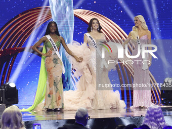 (L-R Miss Nigeria Chidimma Adetshina, Miss Mexico Maria Fernanda Beltran, and Miss Denmark Victoria Kjaer Theilvi participate in The 73rd Mi...