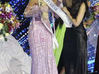 Miss Denmark Victoria Kjaer is crowned during her participation in the 73rd Miss Universe Pageant Competition show at Mexico City Arena in M...