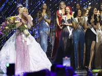 Miss Denmark Victoria Kjaer is crowned during her participation in the 73rd Miss Universe Pageant Competition show at Mexico City Arena in M...