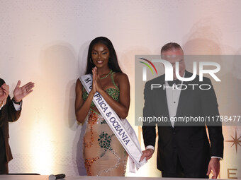 Miss Nigeria Chidimma Adetshinar attends a press event after being crowned Miss Universe following her participation in the 73rd Miss Univer...