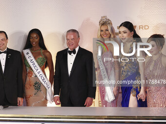 (From left to right) Miss Nigeria Chidimma Adetshinar, Raul Rocha Cantu, Miss Denmark Victoria Kjaer, and Anne Jakkapong Jakrajutatip attend...