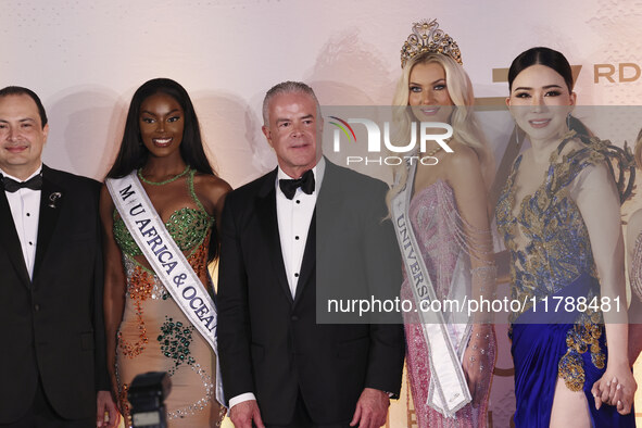 (From left to right) Miss Nigeria Chidimma Adetshinar, Raul Rocha Cantu, Miss Denmark Victoria Kjaer, and Anne Jakkapong Jakrajutatip attend...