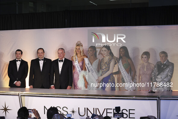 (From left to right) Miss Nigeria Chidimma Adetshinar, Raul Rocha Cantu, Miss Denmark Victoria Kjaer, and Anne Jakkapong Jakrajutatip attend...