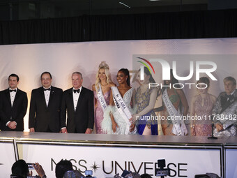 (From left to right) Miss Nigeria Chidimma Adetshinar, Raul Rocha Cantu, Miss Denmark Victoria Kjaer, and Anne Jakkapong Jakrajutatip attend...