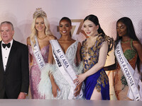 (L-R) Raul Rocha Cantu, Miss Denmark Victoria Kjaer, Miss Philippines Chelsea Manalo, Anne Jakkapong Jakrajutatip, and Miss Nigeria Chidimma...