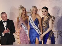 (L-R) Raul Rocha Cantu, Miss Denmark Victoria Kjaer, Miss Finland Matilda Wirtavuori, Anne Jakkapong Jakrajutatip, and Miss Nigeria Chidimma...