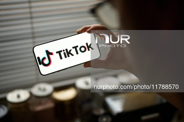 The TikTok app logo is seen in this photo illustration taken in Warsaw, Poland on 18 November, 2024. The Canadian government has ordered the...