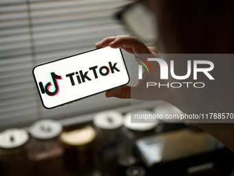 The TikTok app logo is seen in this photo illustration taken in Warsaw, Poland on 18 November, 2024. The Canadian government has ordered the...