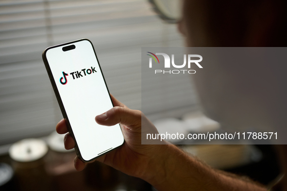 The TikTok app logo is seen in this photo illustration taken in Warsaw, Poland on 18 November, 2024. The Canadian government has ordered the...