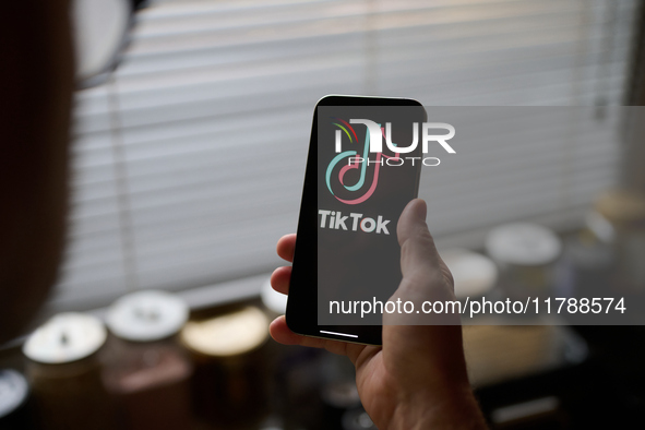 The TikTok app logo is seen in this photo illustration taken in Warsaw, Poland on 18 November, 2024. The Canadian government has ordered the...