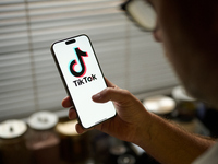 The TikTok app logo is seen in this photo illustration taken in Warsaw, Poland on 18 November, 2024. The Canadian government has ordered the...