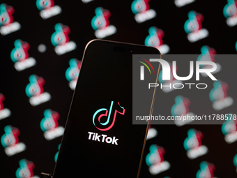 The TikTok app logo is seen in this photo illustration taken in Warsaw, Poland on 18 November, 2024. The Canadian government has ordered the...