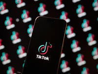 The TikTok app logo is seen in this photo illustration taken in Warsaw, Poland on 18 November, 2024. The Canadian government has ordered the...