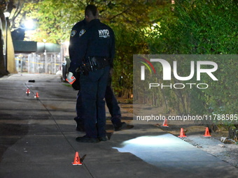 The NYPD Evidence Collection Team responds to the scene to photograph, mark, and collect evidence after a 28-year-old man is shot in the leg...