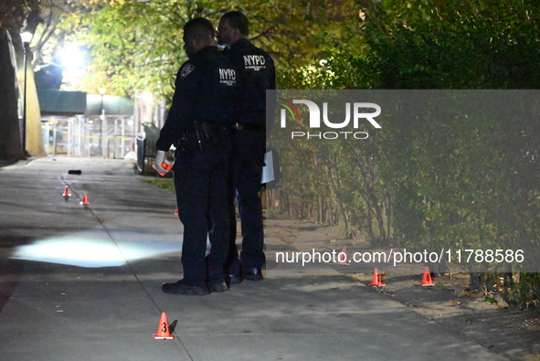 The NYPD Evidence Collection Team responds to the scene to photograph, mark, and collect evidence after a 28-year-old man is shot in the leg...