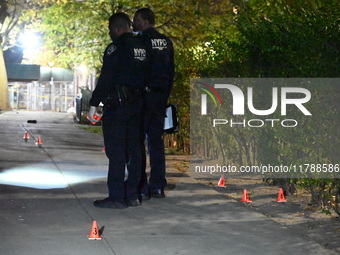 The NYPD Evidence Collection Team responds to the scene to photograph, mark, and collect evidence after a 28-year-old man is shot in the leg...