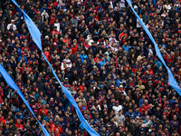 Fans of San Lorenzo show their support for their team before a Liga Profesional 2024 match between San Lorenzo and Racing Club at Stadium Pe...