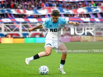 Gaston Martirena of Racing Club kicks the ball during a Liga Profesional 2024 match between San Lorenzo and Racing Club at Stadium Pedro Bid...