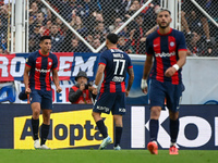 Alexis Cuello of San Lorenzo celebrates after scoring the team's first goal during a Liga Profesional 2024 match between San Lorenzo and Rac...