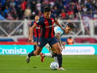 Alexis Cuello of San Lorenzo celebrates after scoring the team's first goal during a Liga Profesional 2024 match between San Lorenzo and Rac...