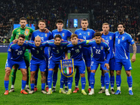 Italy lines up during the UEFA Nations League, League A, Group A2 football match between Italy and France at Stadio San Siro in Milan, Italy...