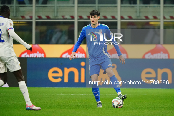 Alessandro Bastoni (Italy) participates in the UEFA Nations League, League A, Group A2 football match between Italy and France in Milan, Ita...