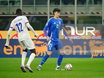 Alessandro Bastoni (Italy) participates in the UEFA Nations League, League A, Group A2 football match between Italy and France in Milan, Ita...