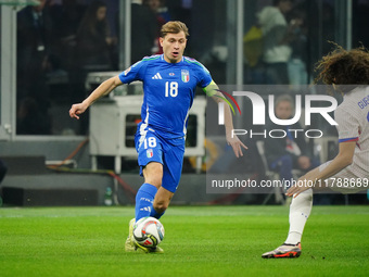 Nicolo' Barella (Italy) participates in the UEFA Nations League, League A, Group A2 football match between Italy and France at Stadio San Si...