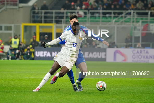 Randal Kolo Muani (France) participates in the UEFA Nations League, League A, Group A2 football match between Italy and France in Milan, Ita...