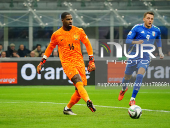 Mike Maignan (France) participates in the UEFA Nations League, League A, Group A2 football match between Italy and France in Milan, Italy, o...