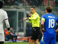 Slavko Vincic (Referee) participates in the UEFA Nations League, League A, Group A2 football match between Italy and France at Stadio San Si...