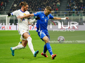 Alessandro Buongiorno (Italy) and Adrien Rabiot (France) participate in the UEFA Nations League, League A, Group A2 football match between I...