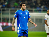 Sandro Tonali (Italy) participates in the UEFA Nations League, League A, Group A2 football match between Italy and France in Milan, Italy, o...