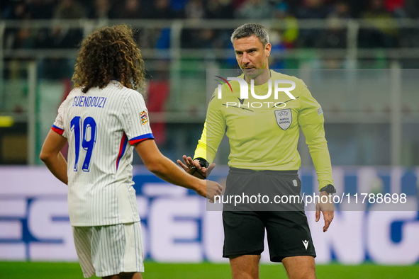 Slavko Vincic (Referee) participates in the UEFA Nations League, League A, Group A2 football match between Italy and France at Stadio San Si...