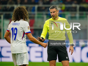 Slavko Vincic (Referee) participates in the UEFA Nations League, League A, Group A2 football match between Italy and France at Stadio San Si...