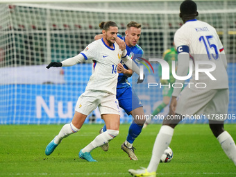 Adrien Rabiot (France) and Davide Frattesi (Italy) participate in the UEFA Nations League, League A, Group A2 football match between Italy a...