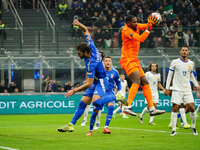 Mike Maignan (France) participates in the UEFA Nations League, League A, Group A2 football match between Italy and France in Milan, Italy, o...