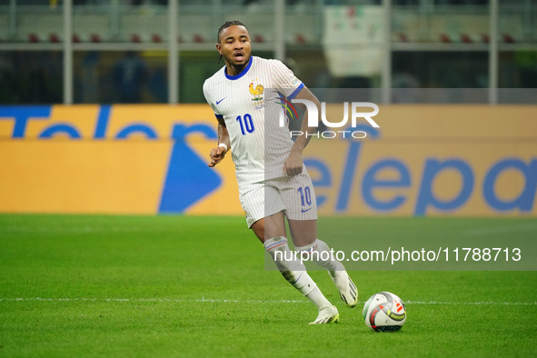 Christopher Nkunku (France) participates in the UEFA Nations League, League A, Group A2 football match between Italy and France in Milan, It...