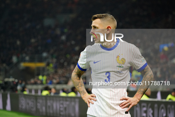 Lucas Digne (France) participates in the UEFA Nations League, League A, Group A2 football match between Italy and France at Stadio San Siro...