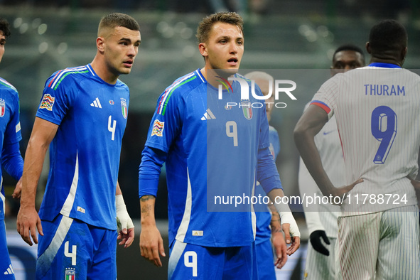 Mateo Retegui (Italy) participates in the UEFA Nations League, League A, Group A2 football match between Italy and France at Stadio San Siro...