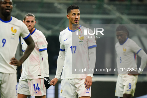 William Saliba (France) participates in the UEFA Nations League, League A, Group A2 football match between Italy and France in Milan, Italy,...