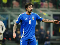 Sandro Tonali (Italy) participates in the UEFA Nations League, League A, Group A2 football match between Italy and France in Milan, Italy, o...