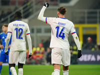 Adrien Rabiot (France) celebrates his goal during the UEFA Nations League, League A, Group A2 football match between Italy and France in Mil...