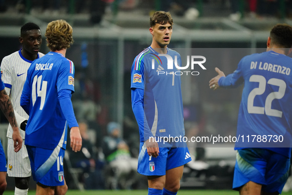 Daniel Maldini (Italy) participates in the UEFA Nations League, League A, Group A2 football match between Italy and France in Milan, Italy,...