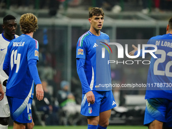 Daniel Maldini (Italy) participates in the UEFA Nations League, League A, Group A2 football match between Italy and France in Milan, Italy,...