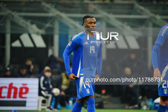 Destiny Udogie (Italy) participates in the UEFA Nations League, League A, Group A2 football match between Italy and France in Milan, Italy,...