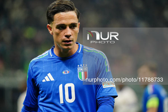 Giacomo Raspadori (Italy) participates in the UEFA Nations League, League A, Group A2 football match between Italy and France at Stadio San...