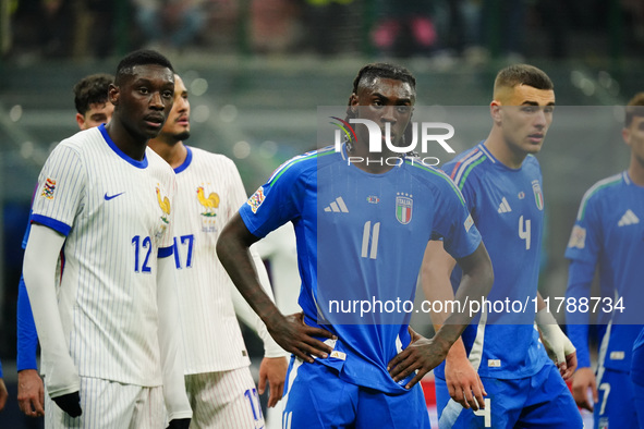 Moise Kean (Italy) participates in the UEFA Nations League, League A, Group A2 football match between Italy and France in Milan, Italy, on N...